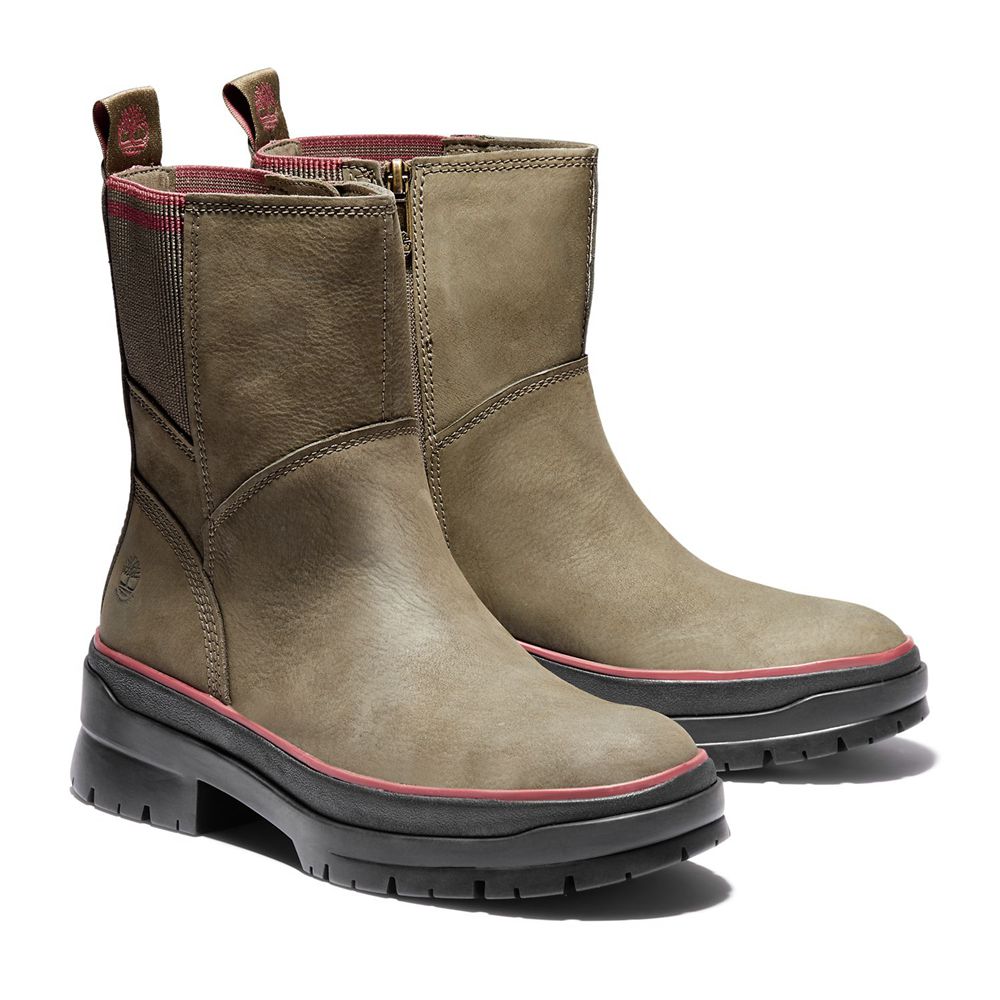 Ghete Iarna Timberland Dama Masline Verzi - Malynn Waterproof Side-Zip - Romania - LSRGOQ837